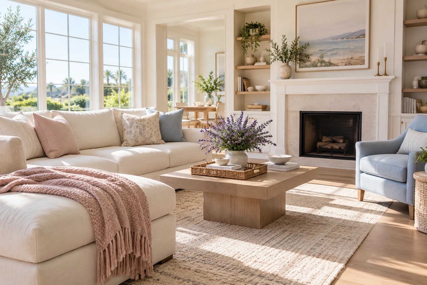 Freshly arranged, light-filled home interior